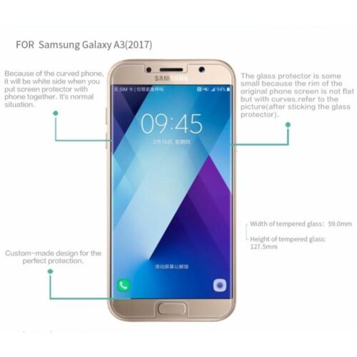 Samsung Galaxy A3 2017 -Προστατευτικό τζάμι οθόνης – 9H tempered glass-OEM 2