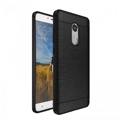 Θήκη Brushed Carbon Flexible Cover TPU for- Xiaomi Redmi Note 4- μαύρου χρώματος- oem 2