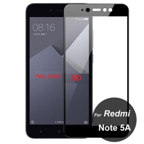 Xiaomi Redmi Note 5A / Prime - Full 3D Glass- Full GLUE - Black 1