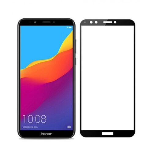 Huawei Y7 2018 - Full Glue 3D Cover Tempered Glass - Black (oem) 1