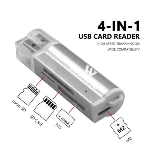 Leewello YPX-039 Card Reader USB 3.0 για SD/microSD/MemoryStick Ασημί 2