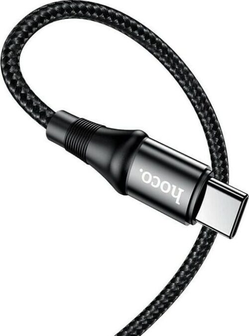 Hoco X50 Exquisito Braided USB 2.0 Cable USB-C male - USB-C male Μαύρο 1m 2