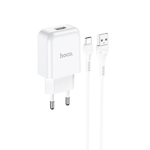 Hoco Φορτιστής 10.5W 2.1A με Θύρα USB-A και Καλώδιο USB-C Λευκός (N2 Vigour) 2