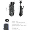 Hileo Hi60 Bluetooth Headset with Retractable Earpiece 6
