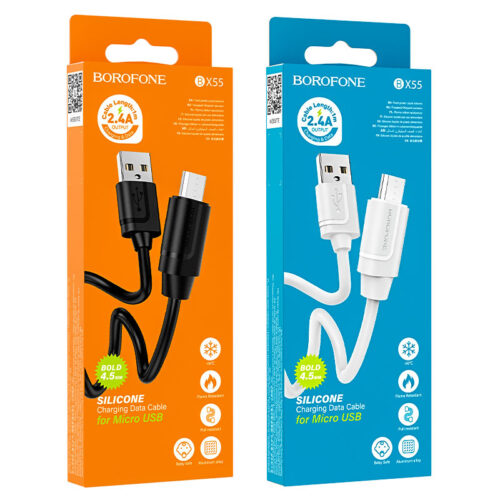 BOROFONE BX55 Harmony USB to Micro-USB charging data cable, 1m, current up to 2.4A. 1