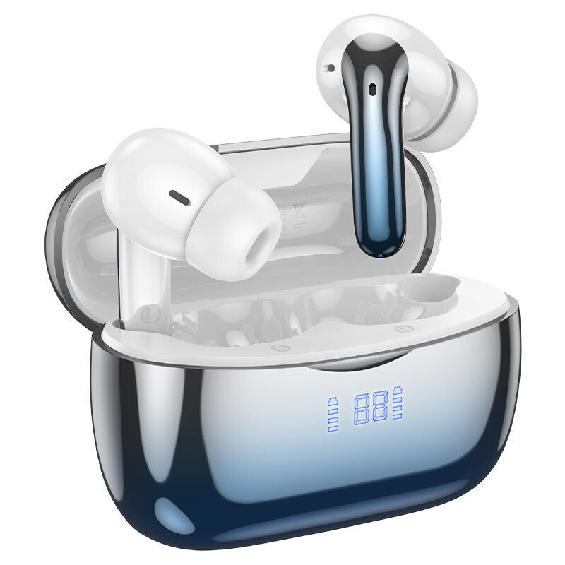 Hoco EQ16 Bluetooth Handsfree Ακουστικά με Θήκη Φόρτισης Blue Glaze ( ANC + ENC , ΜΠΛΕ).1